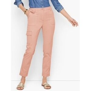 Talbots Cargo Pants Size 16 Pink Cotton Utility Straight Leg Gorpcore Casual